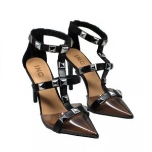 INC Womens Syndia Faux Leather Studded Pumps